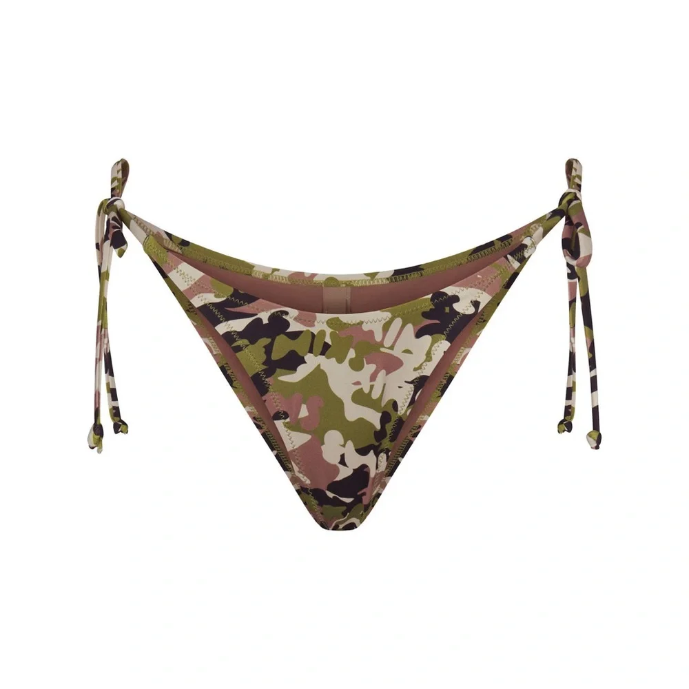 🖤SKIMS SWIM DIPPED TIE BIKINI BOTTOM LOGO CAMO XL 2X
